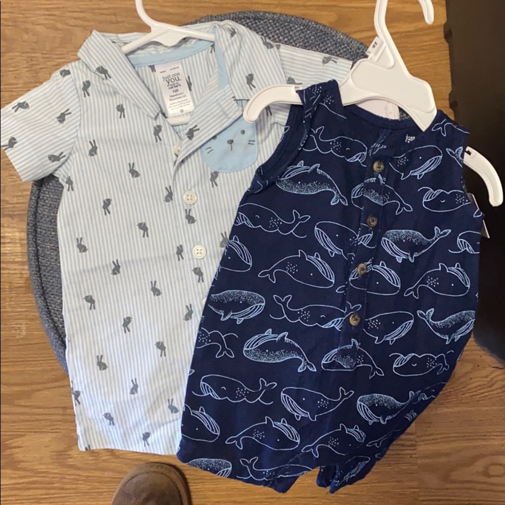 Just for you by carters boys rompers
